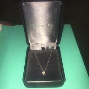 Tiffany & Co. Solitaire Diamond  Pendant Necklace